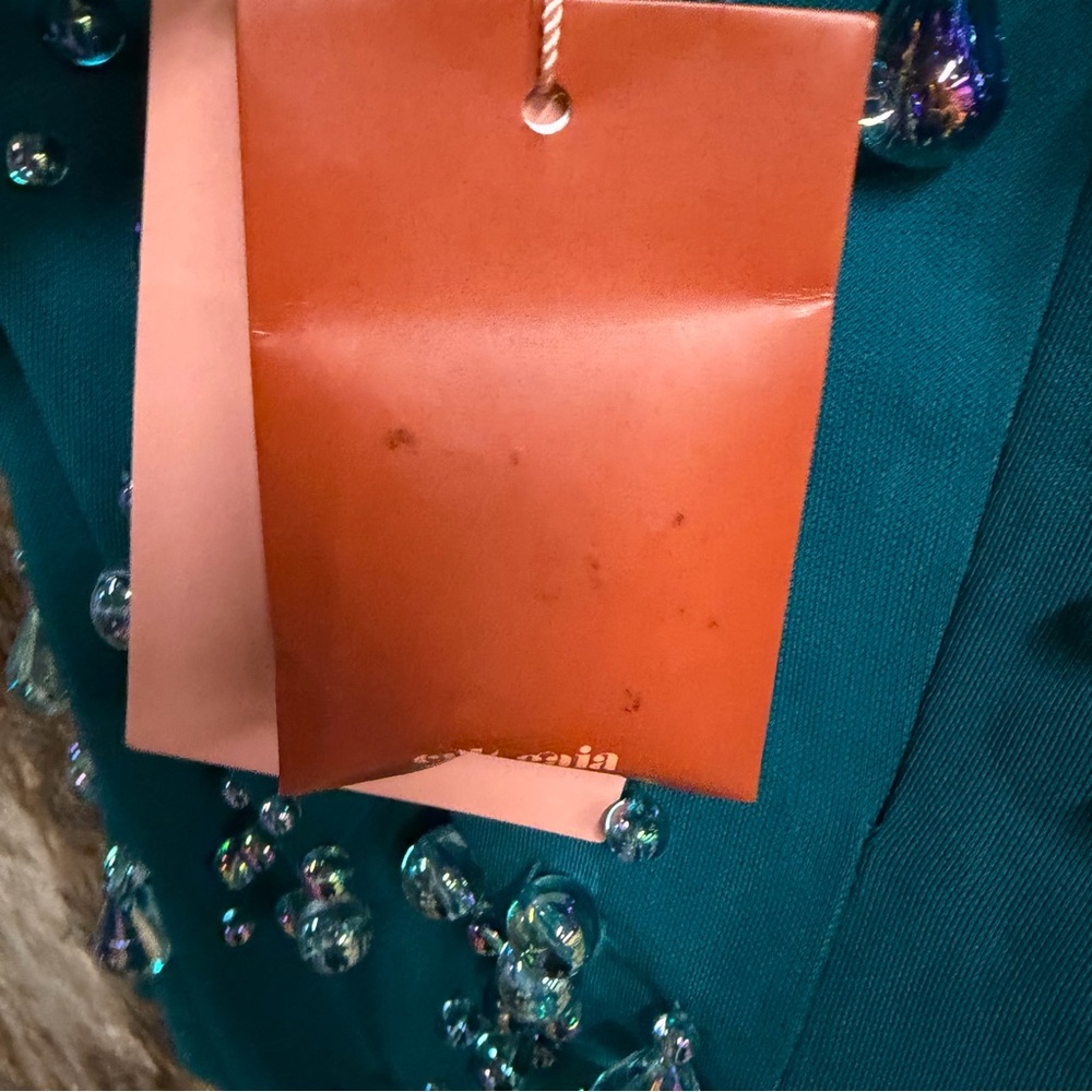 Cult Gaia Artemis Dress Seamoss Teal Embellished Mini beaded Revolve $1195 M - Picture 8 of 16
